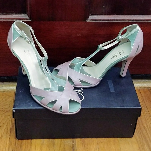 New! Gorgeous Cole Haan Heels Pink/Green! 9B - Picture 8 of 8
